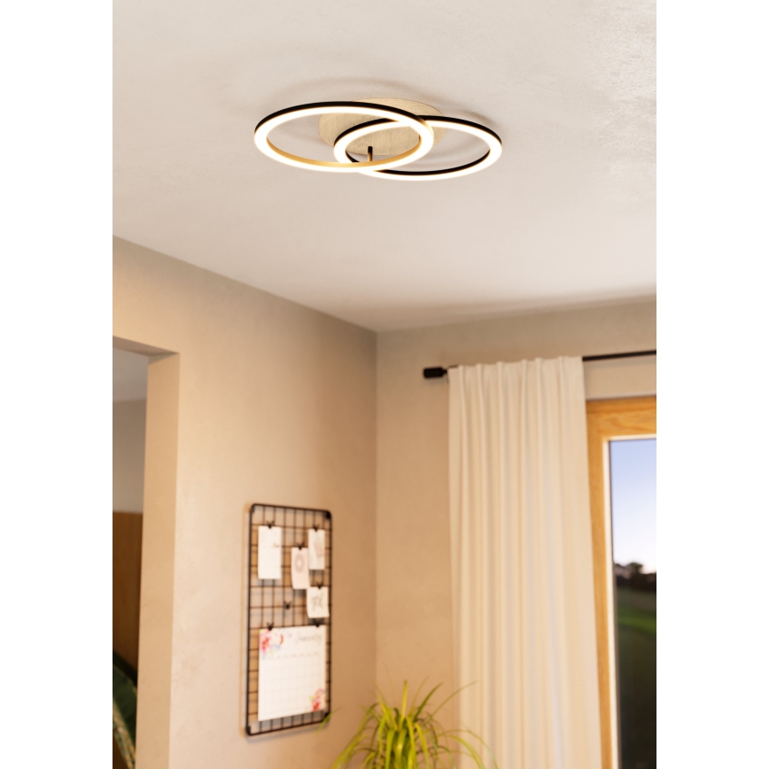 Eglo - LED loftlampe dæmpbar 2xLED/16W/230V 2700-6500K beige/sort ZigBee