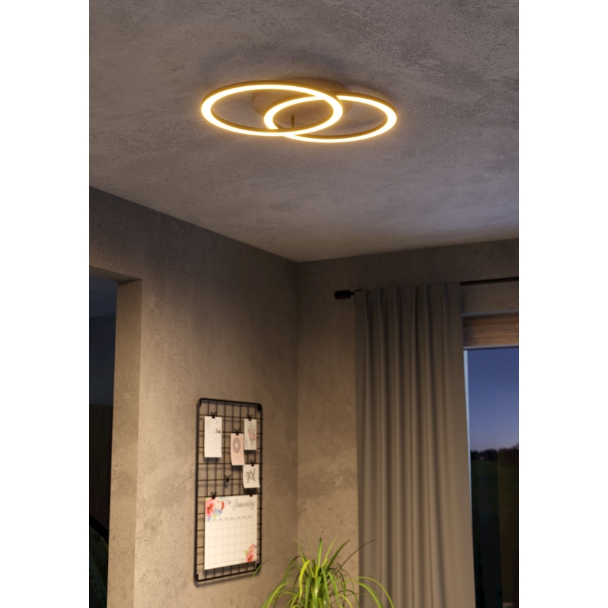 Eglo - LED loftlampe dæmpbar 2xLED/16W/230V 2700-6500K beige/sort ZigBee