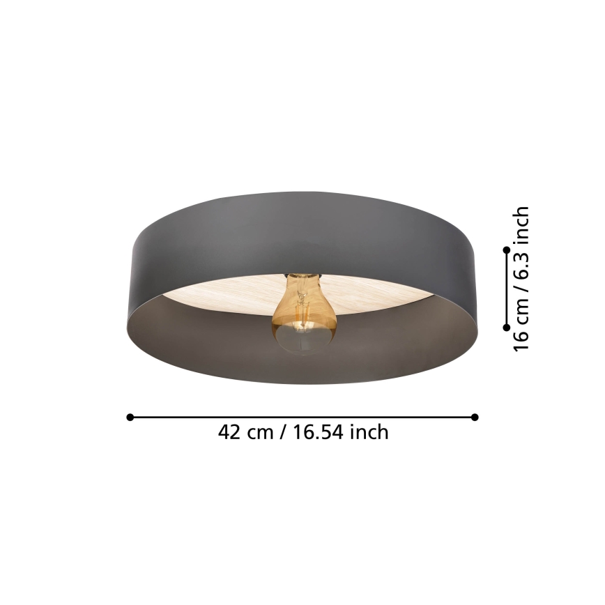 Eglo - Loftlampe 1xE27/40W/230V grå