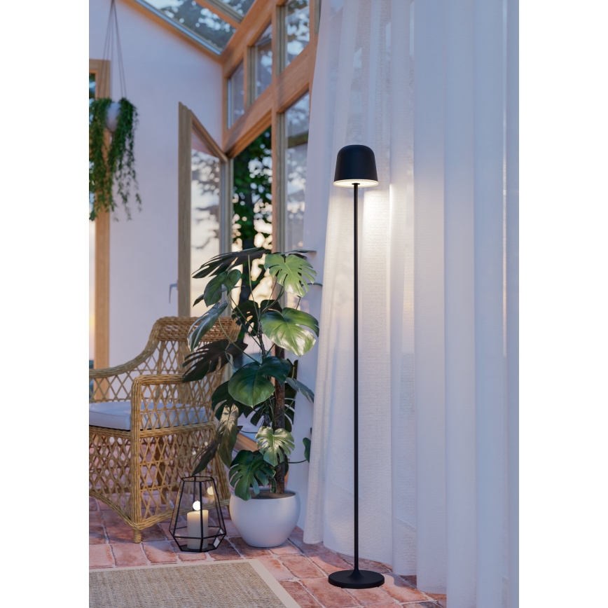 Eglo - Udendørs LED gulvlampe dæmpbar og genopladelig LED/4,3W/5V 2400/3000/4000K IP54 sort