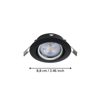 Eglo - SÆT 3x LED indbygningslampe 1xGU10/4W/230V sort
