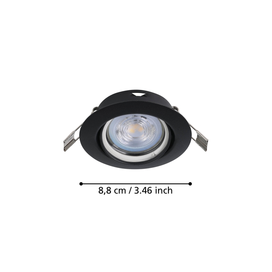 Eglo - SÆT 3x LED indbygningslampe 1xGU10/4W/230V sort