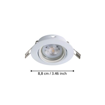 Eglo - SÆT 3x LED indbygningslampe 1xGU10/4W/230V hvid