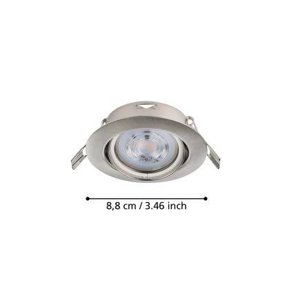 Eglo - SÆT 3x LED indbygningslampe 1xGU10/4W/230V mat krom