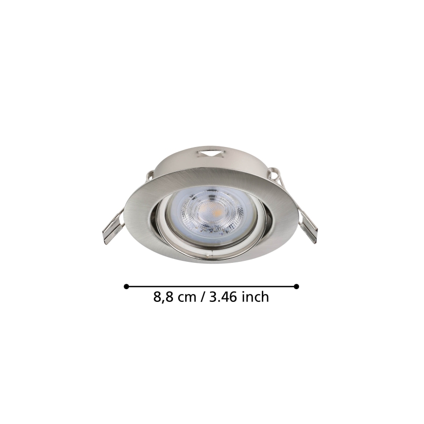 Eglo - SÆT 3x LED indbygningslampe 1xGU10/4W/230V mat krom