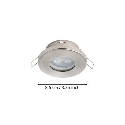 Eglo - SÆT 3xLED Indbygningslampe til badeværelse 1xGU10/4W/230V IP44 mat krom