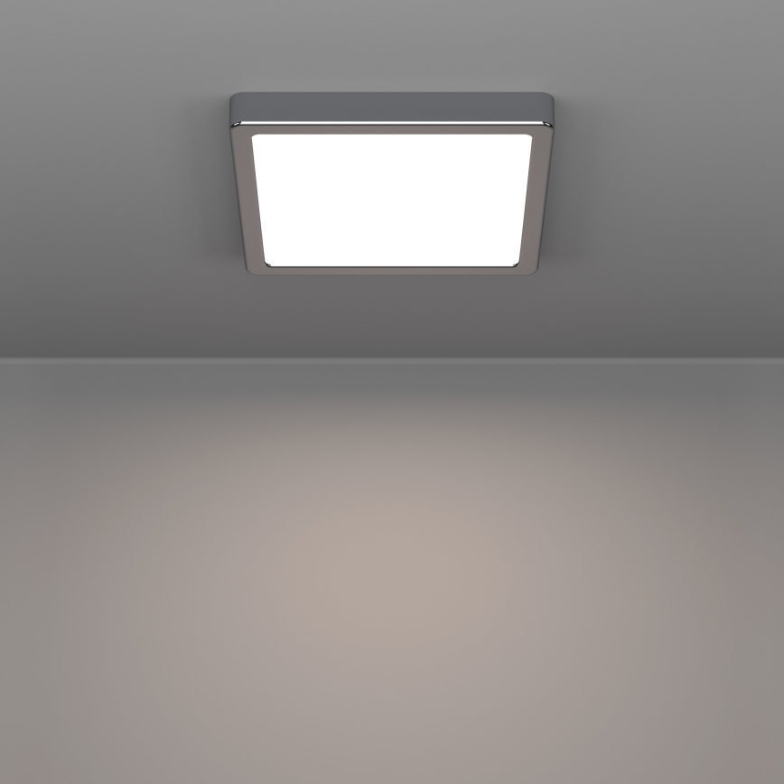 Eglo - LED loftlampe til badeværelset, 10,5 W, 230 V, 2700/4000/6500 K, 22 x 22 cm, IP44, blank krom