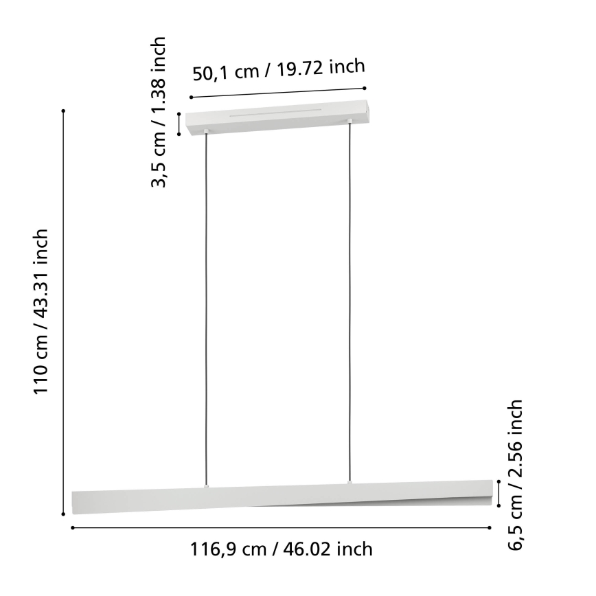 Eglo - LED RGBW dæmpbar pendel på wire LED/19W/230V 2700-6500K grå