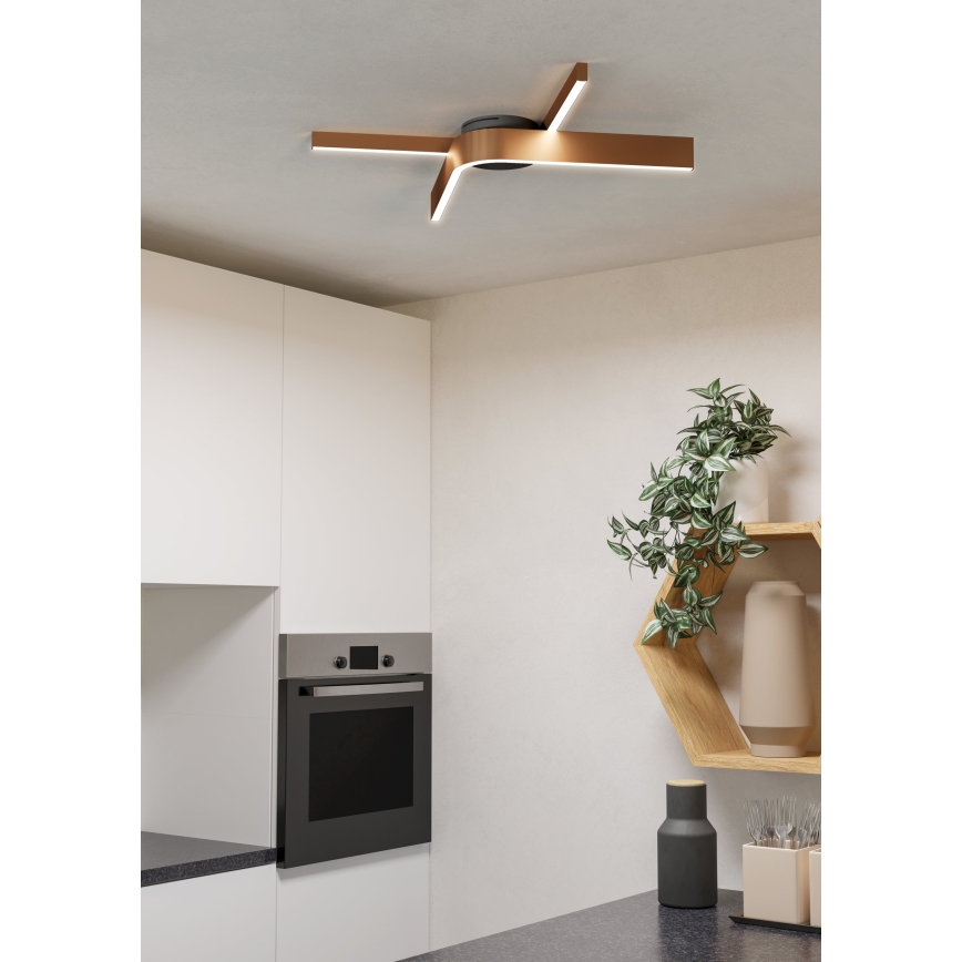 Eglo - LED RGBW dæmpbar loftlampe 2xLED/18W/230V kobber/sort