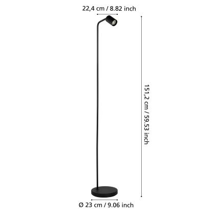 Eglo - Gulvlampe 1xGU10/5W/230V sort