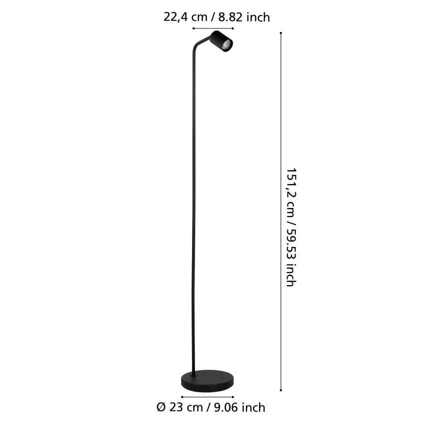 Eglo - Gulvlampe 1xGU10/5W/230V sort