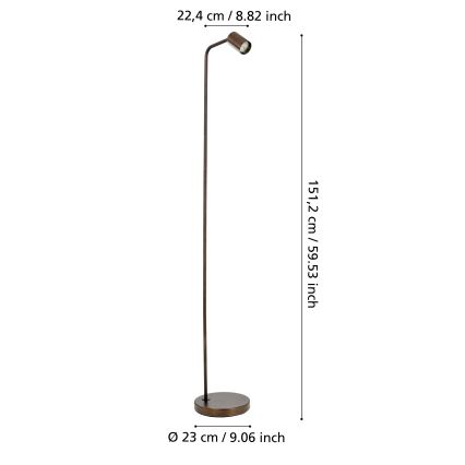 Eglo - Gulvlampe 1xGU10/5W/230V i bronze