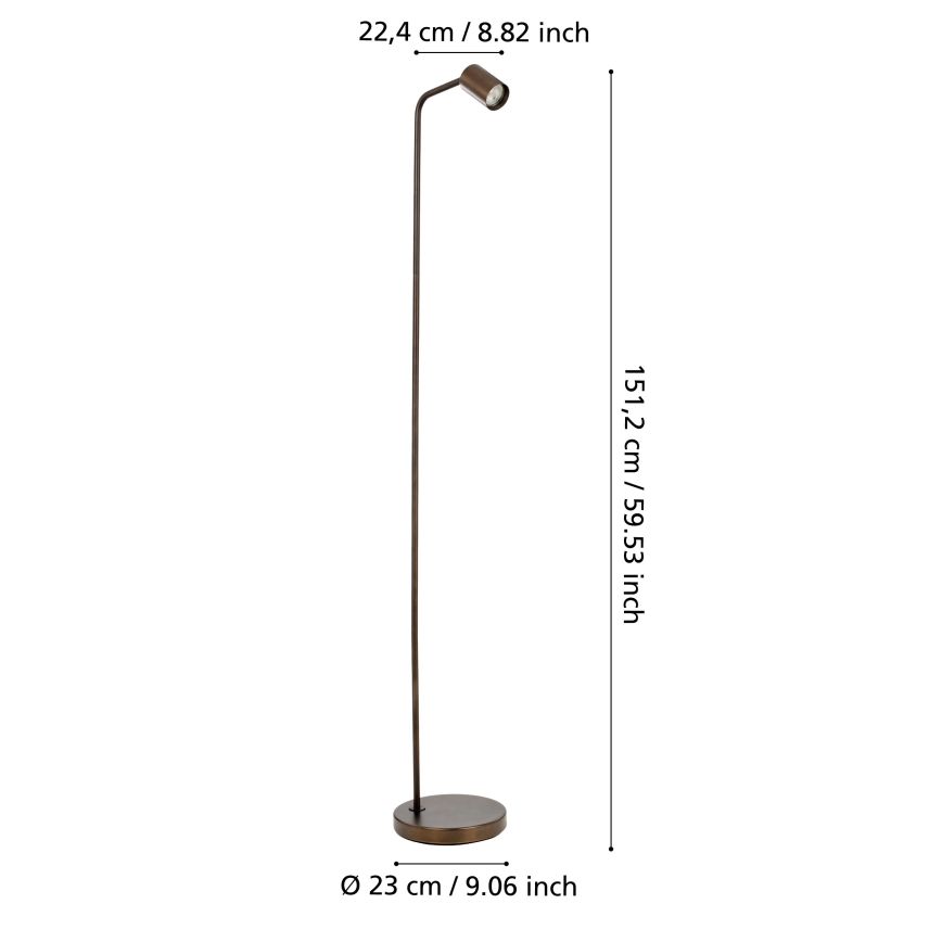Eglo - Gulvlampe 1xGU10/5W/230V i bronze