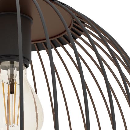 Eglo - Pendel med ledning 1xE27/60W/230V sort