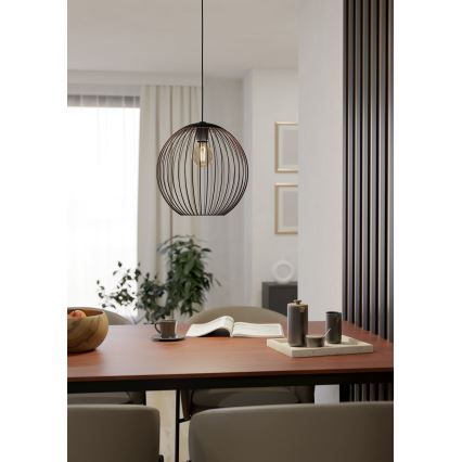 Eglo - Pendel med ledning 1xE27/60W/230V sort