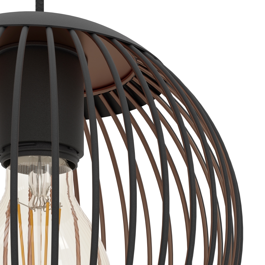 Eglo - Pendel på wire 3xE27/60W/230V sort