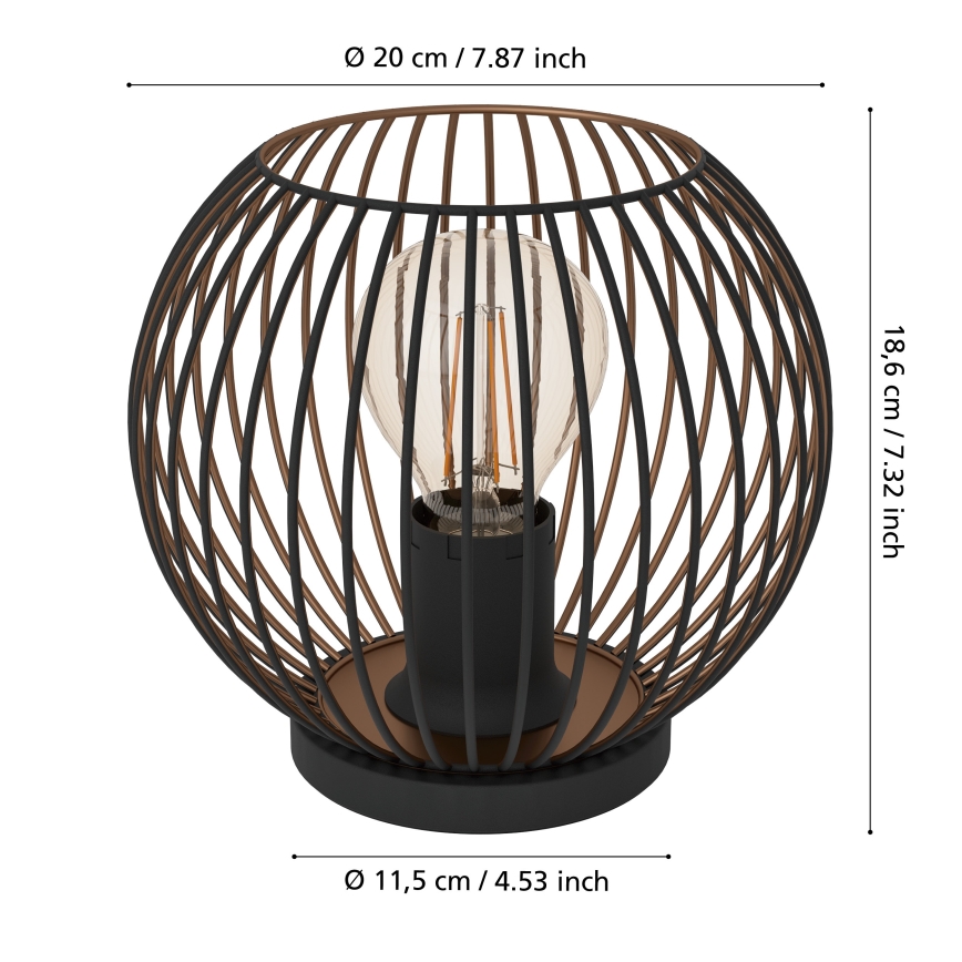 Eglo - Bordlampe 1xE27/60W/230V sort