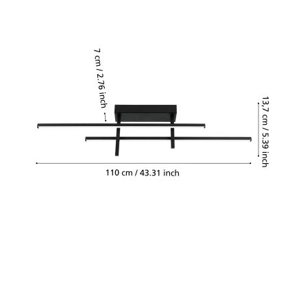 Eglo - LED loftlampe LED/20W/230V sort