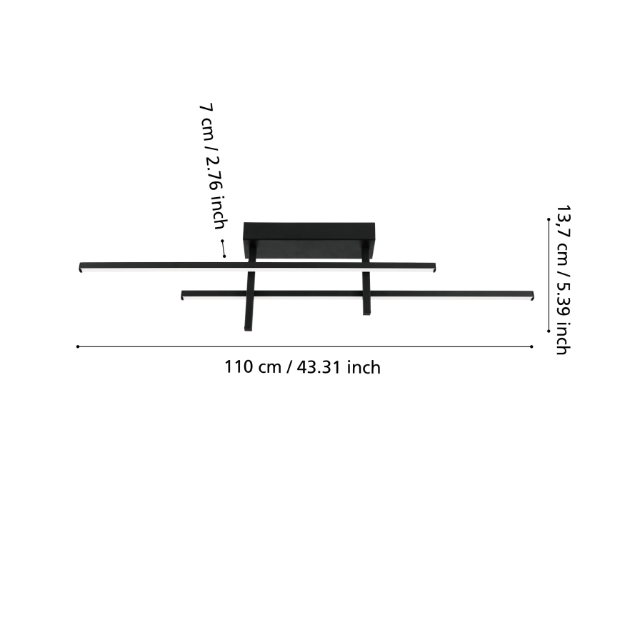 Eglo - LED loftlampe LED/20W/230V sort