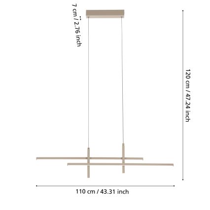 Eglo - LED pendel på kabel LED/20W/230V beige