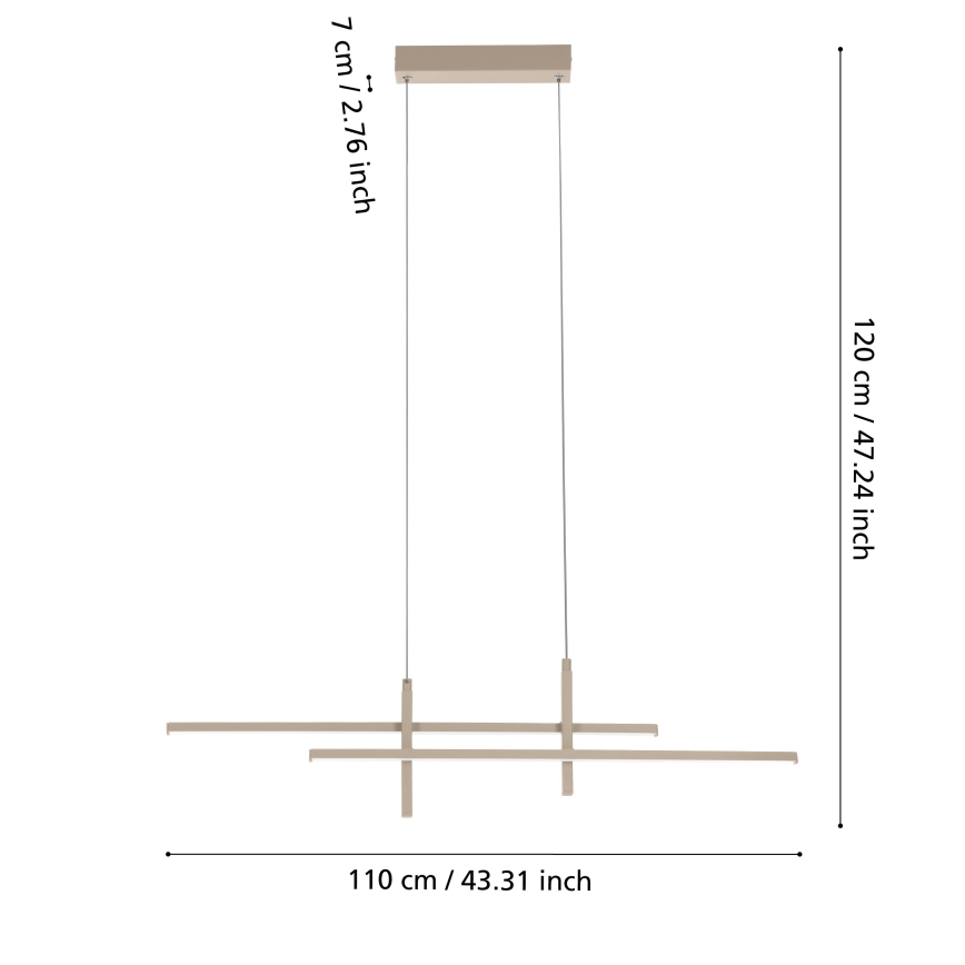 Eglo - LED pendel på kabel LED/20W/230V beige
