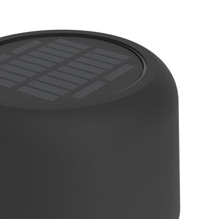 Eglo - LED solcelledrevet genopladelig berøringsbetjent gulvlampe LED/2,8W/3,7V 1800 mAh IP44 sort