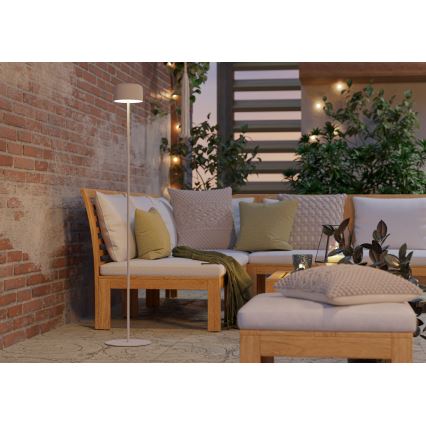 Eglo - LED solcelledrevet genopladelig berøringsbetjent gulvlampe LED/2,8W/3,7V 1800 mAh IP44 hvid