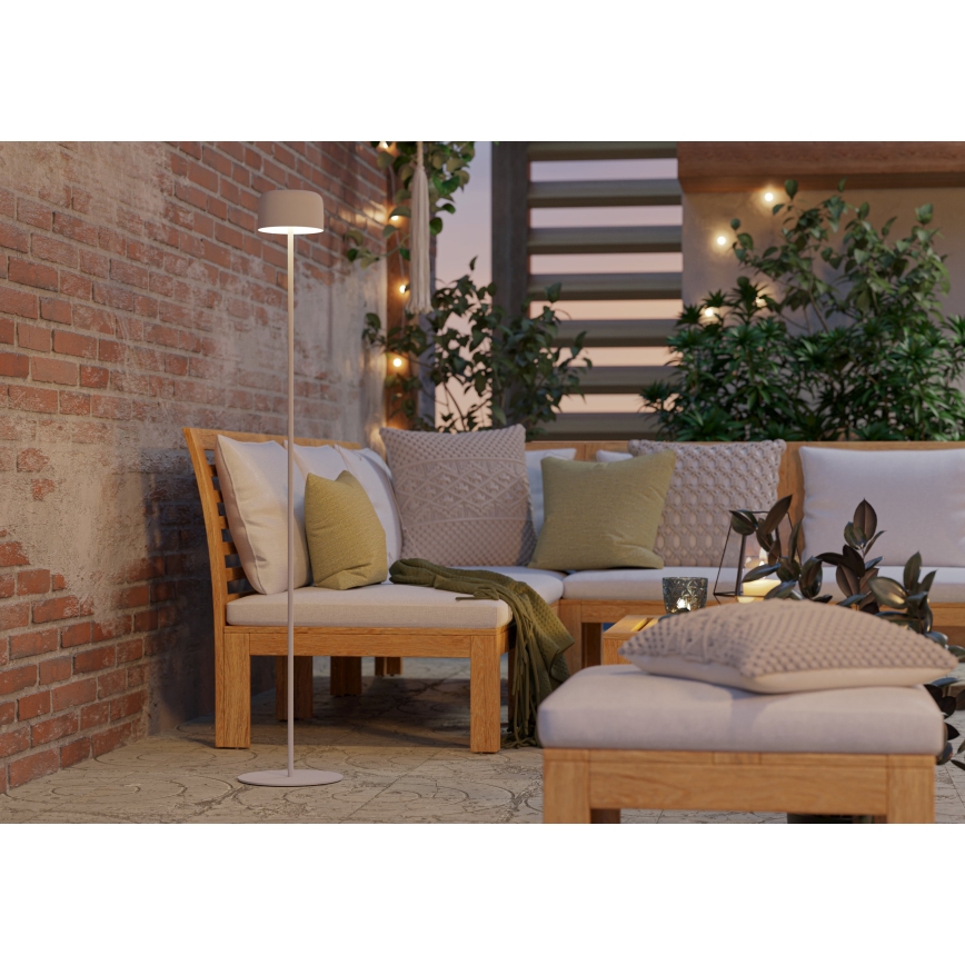 Eglo - LED solcelledrevet genopladelig berøringsbetjent gulvlampe LED/2,8W/3,7V 1800 mAh IP44 hvid