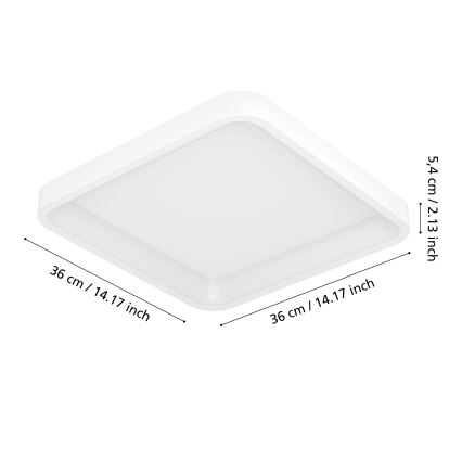 Eglo - LED RGBW dæmpbar loftlampe LED/20W/230V 2700-6500K 35x35 cm hvid
