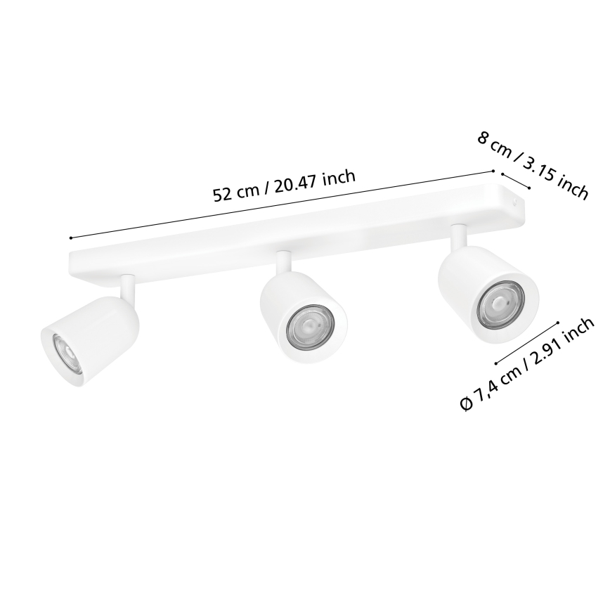 Eglo - Spotlampe 3xGU10/10W/230V hvid