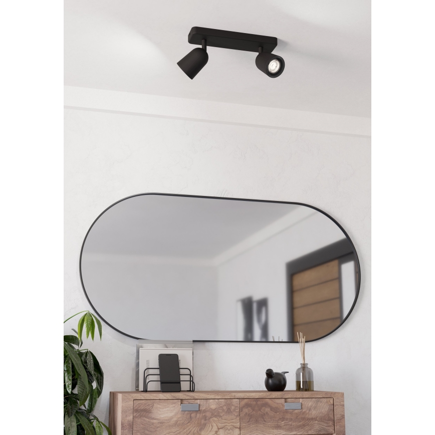 Eglo - Spotlampe 2xGU10/10W/230V sort