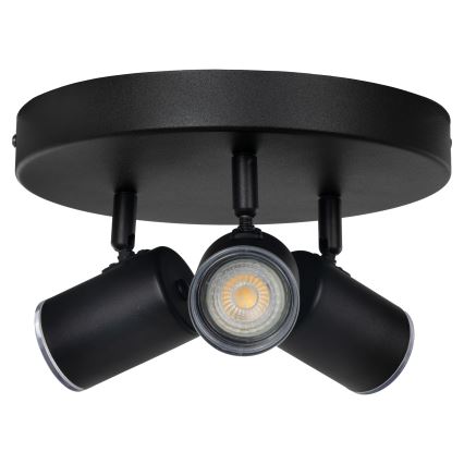 Eglo - Badeværelses-spot 3xGU10/5W/230V Ø25 cm IP44 sort