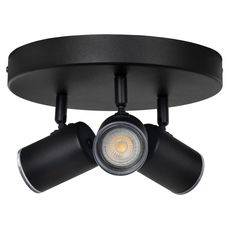 Eglo - Badeværelses-spot 3xGU10/5W/230V Ø25 cm IP44 sort