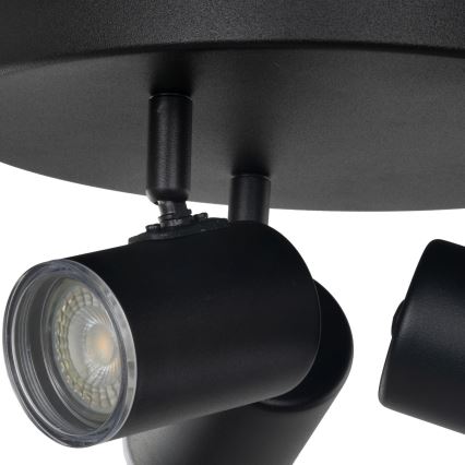 Eglo - Badeværelses-spot 3xGU10/5W/230V Ø25 cm IP44 sort