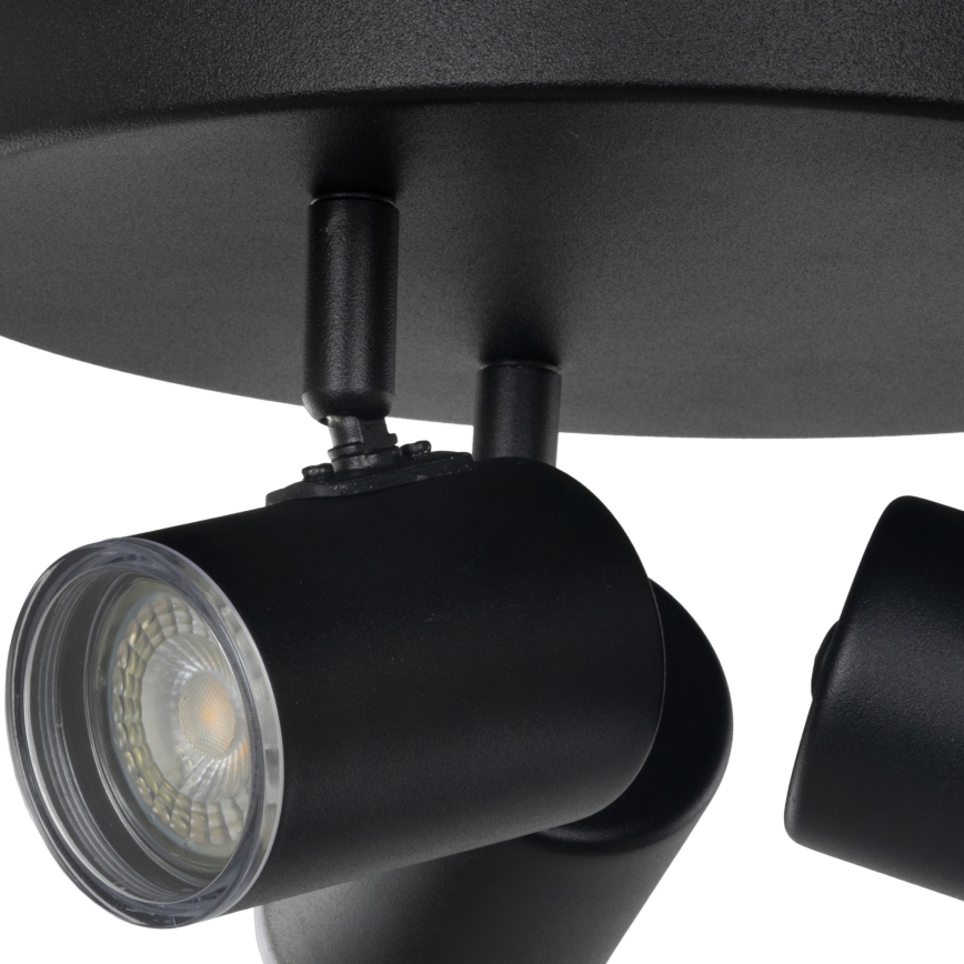 Eglo - Badeværelses-spot 3xGU10/5W/230V Ø25 cm IP44 sort