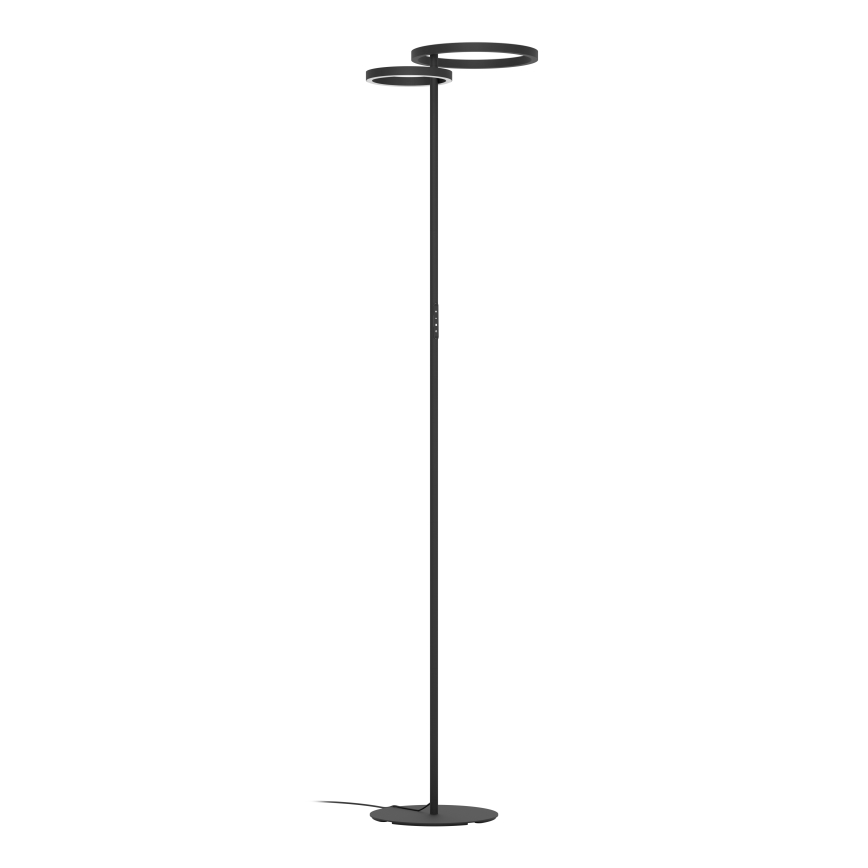 Eglo - Dæmpbar LED-gulvlampe LED/16W/230V + LED/12W, sort