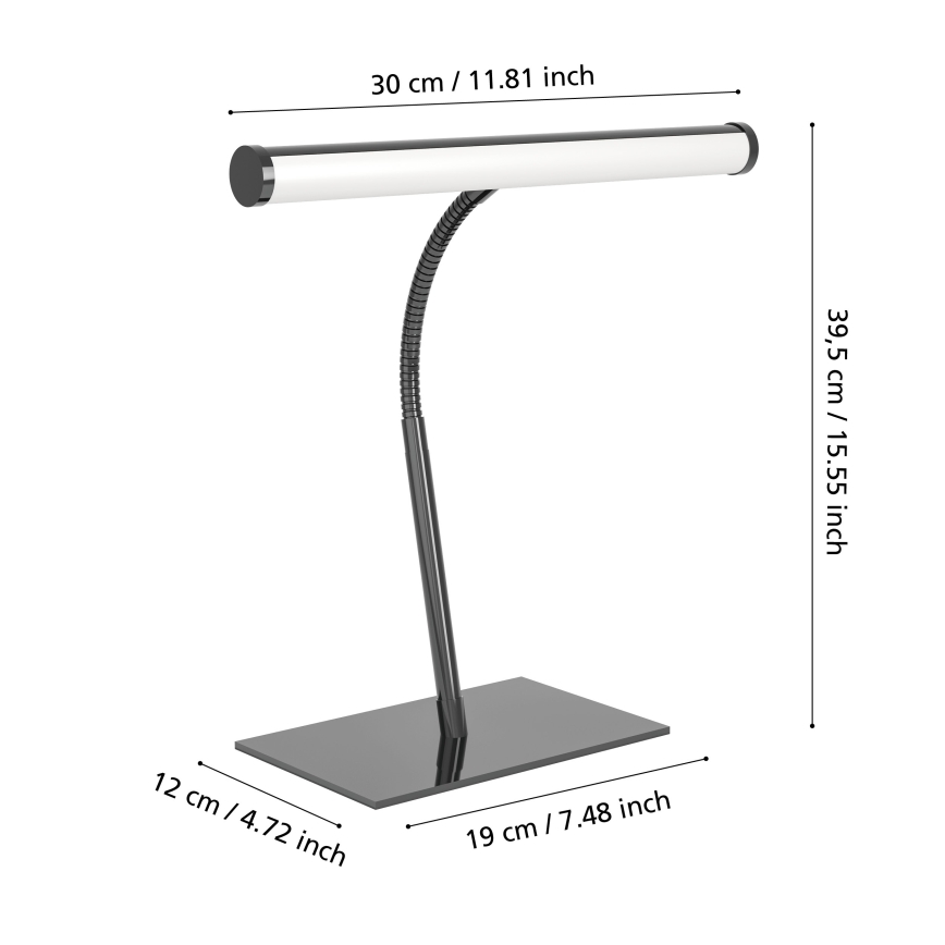 Eglo - LED dæmpbar berøringsbordlampe LED/5W/230V 2700/4000/6500K sort
