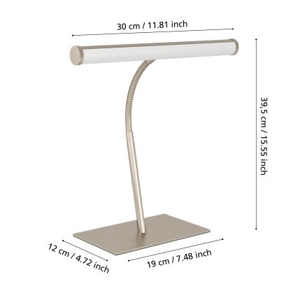 Eglo - Dæmpbar berøringsbetjent LED-bordlampe LED/5W/230V 2700/4000/6500K mat krom
