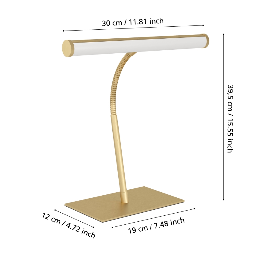Eglo - LED-dæmpbar berøringsbetjent bordlampe LED/5W/230V 2700/4000/6500K guld