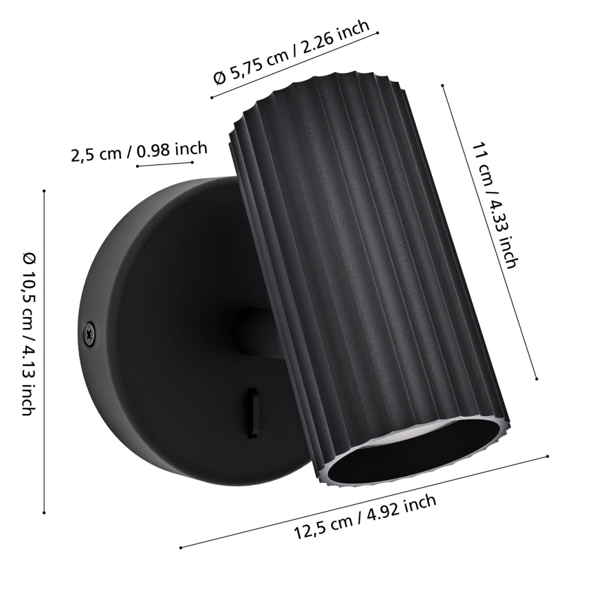 Eglo - Vægspot 1xGU10/5W/230V sort