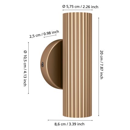 Eglo - Væglampe 2xGU10/5W/230V guld