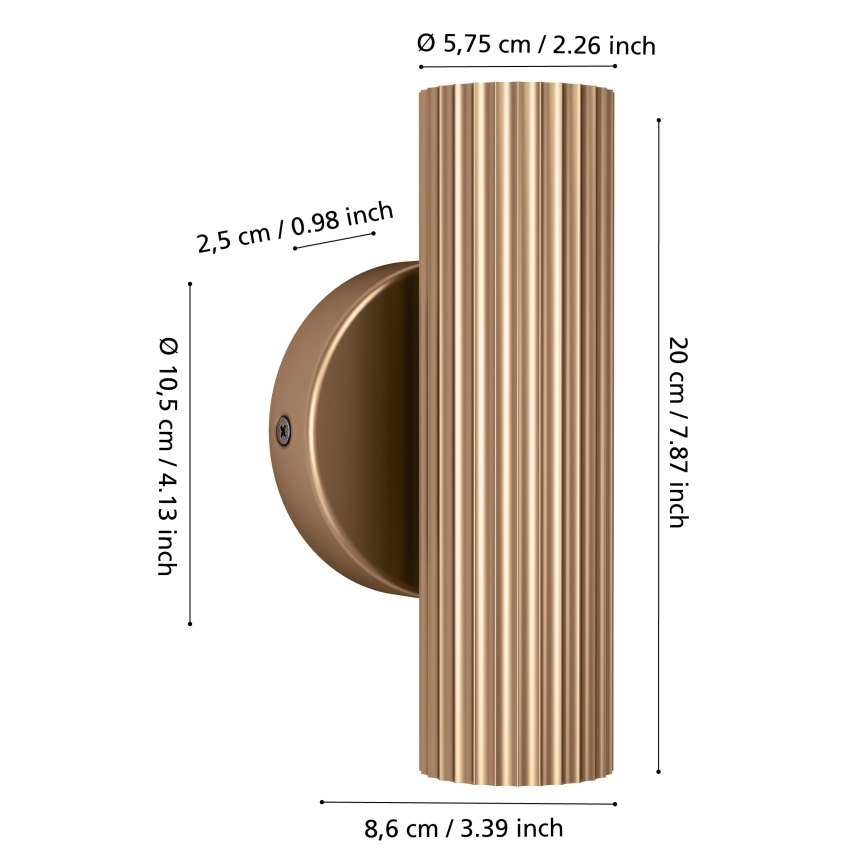 Eglo - Væglampe 2xGU10/5W/230V guld