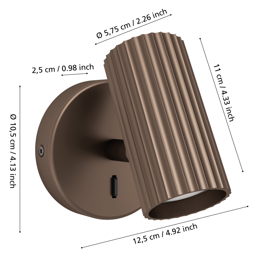 Eglo - Vægspot 1xGU10/5W/230V brun