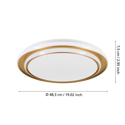 Eglo - LED-loftlampe LED/36W/230V Ø 49 cm guld