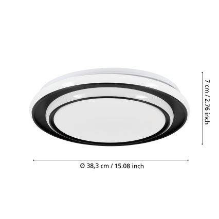 Eglo - LED-loftlampe LED/24W/230V Ø 40 cm sort