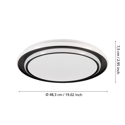 Eglo - LED-loftlampe LED/36W/230V Ø 49 cm sort