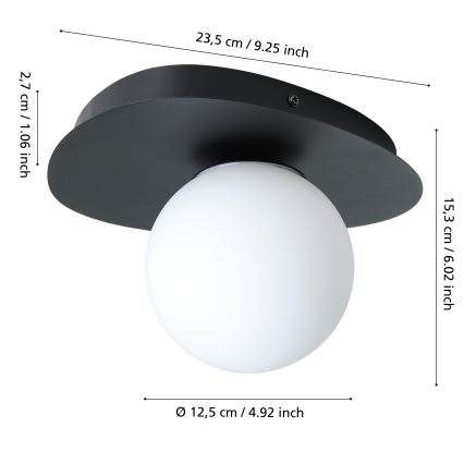 Eglo - LED væglampe til badeværelset 1xG9/4,2W/230V IP44 sort