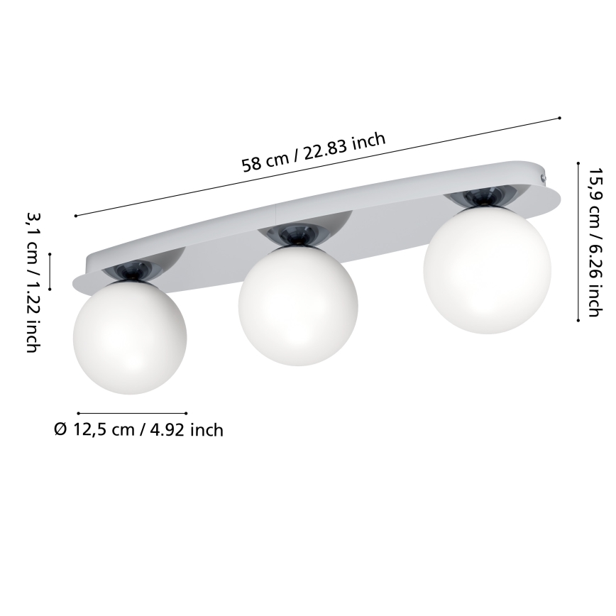 Eglo - LED badeværelsesloftlampe 3xG9/4,2W/230V IP44 blank krom