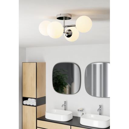 Eglo - LED overflademonteret loftlampe til badeværelse 4xG9/4,2W/230V IP44 blank krom