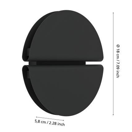 Eglo - LED udendørs væglampe LED/4,5W/230V 2700/4000/6500K IP44 sort